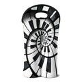 Spiral Piano Keyboard Print Double Neoprene Wine Tote