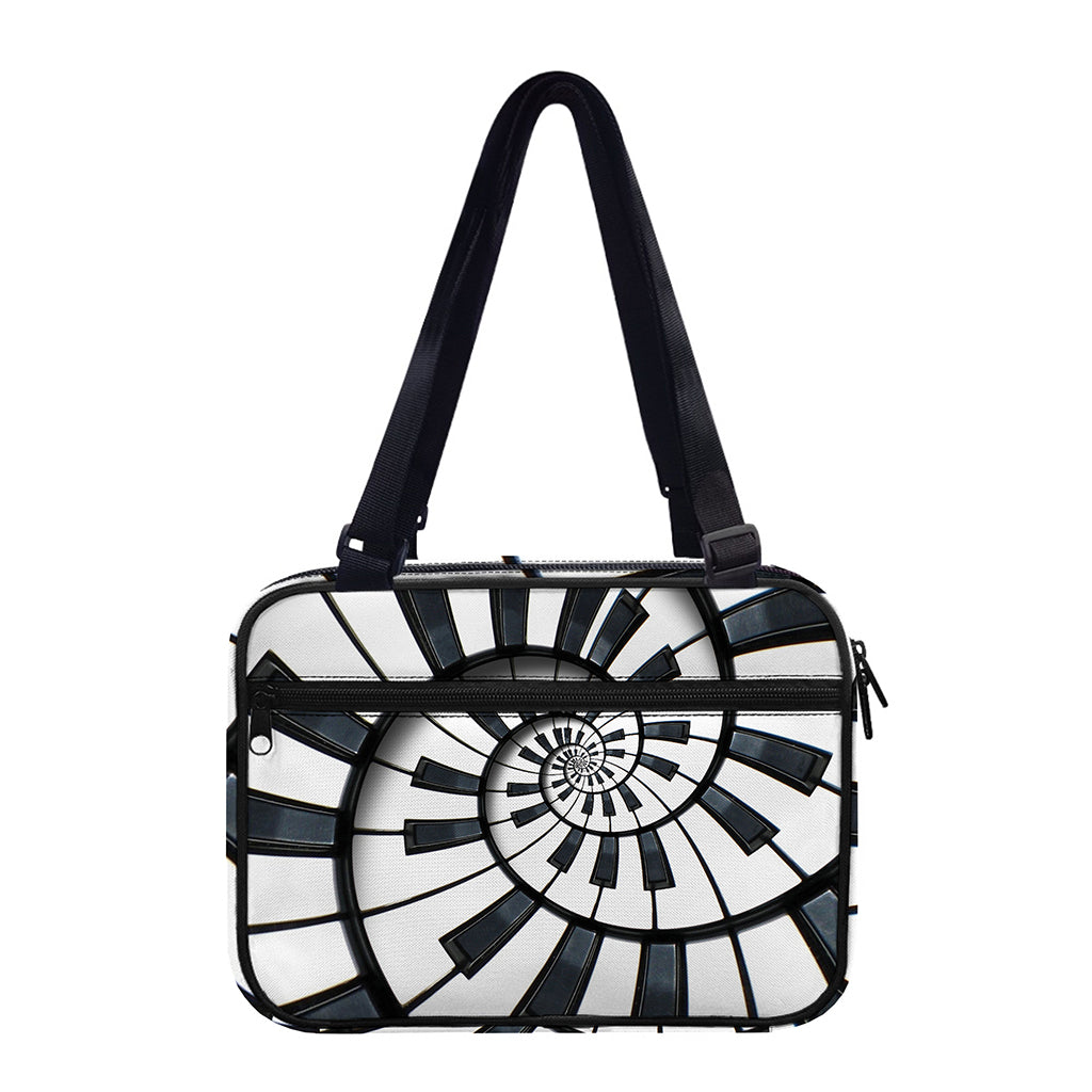 Spiral Piano Keyboard Print Double Strap Bible Bag