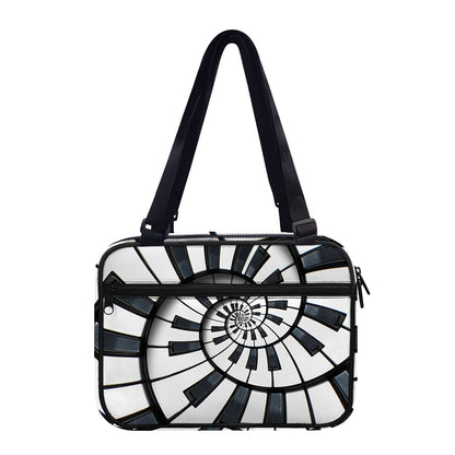 Spiral Piano Keyboard Print Double Strap Bible Bag