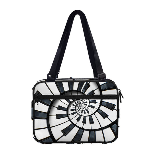 Spiral Piano Keyboard Print Double Strap Bible Bag