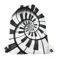 Spiral Piano Keyboard Print Drawstring Bag