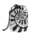 Spiral Piano Keyboard Print Drawstring Makeup Bag
