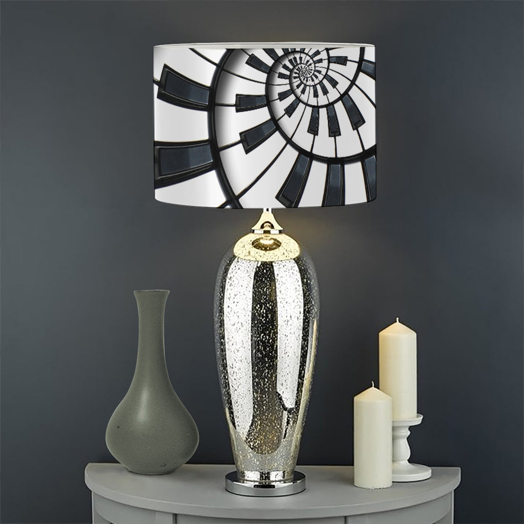 Spiral Piano Keyboard Print Drum Lamp Shade
