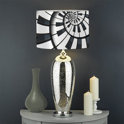 Spiral Piano Keyboard Print Drum Lamp Shade