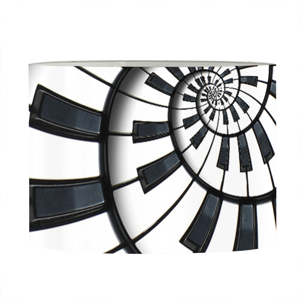 Spiral Piano Keyboard Print Drum Lamp Shade