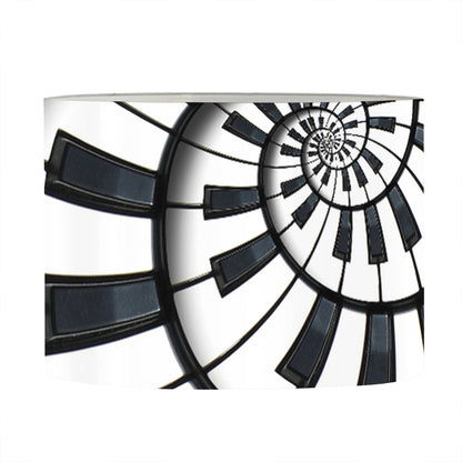 Spiral Piano Keyboard Print Drum Lamp Shade