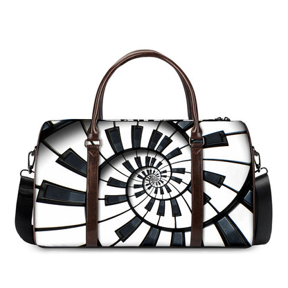 Spiral Piano Keyboard Print Duffle Bag