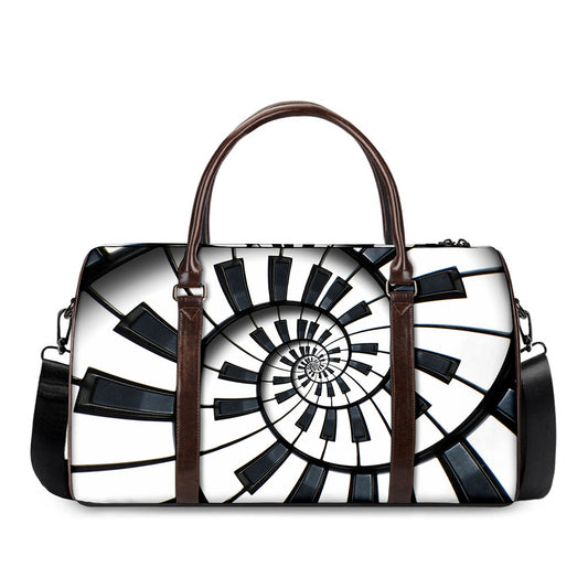 Spiral Piano Keyboard Print Duffle Bag