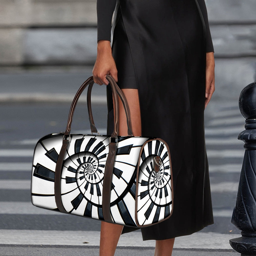 Spiral Piano Keyboard Print Duffle Bag