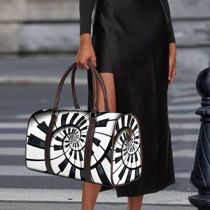 Spiral Piano Keyboard Print Duffle Bag