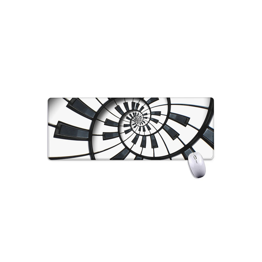 Spiral Piano Keyboard Print Extended Mouse Pad