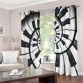 Spiral Piano Keyboard Print Extra Wide Grommet Curtains