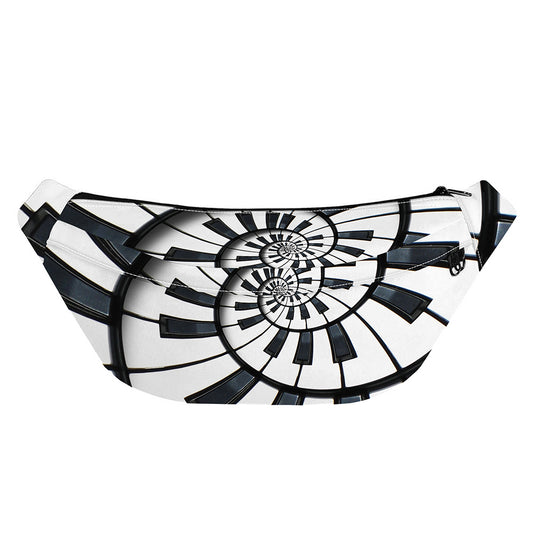 Spiral Piano Keyboard Print Fanny Pack