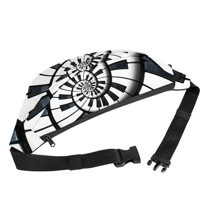 Spiral Piano Keyboard Print Fanny Pack