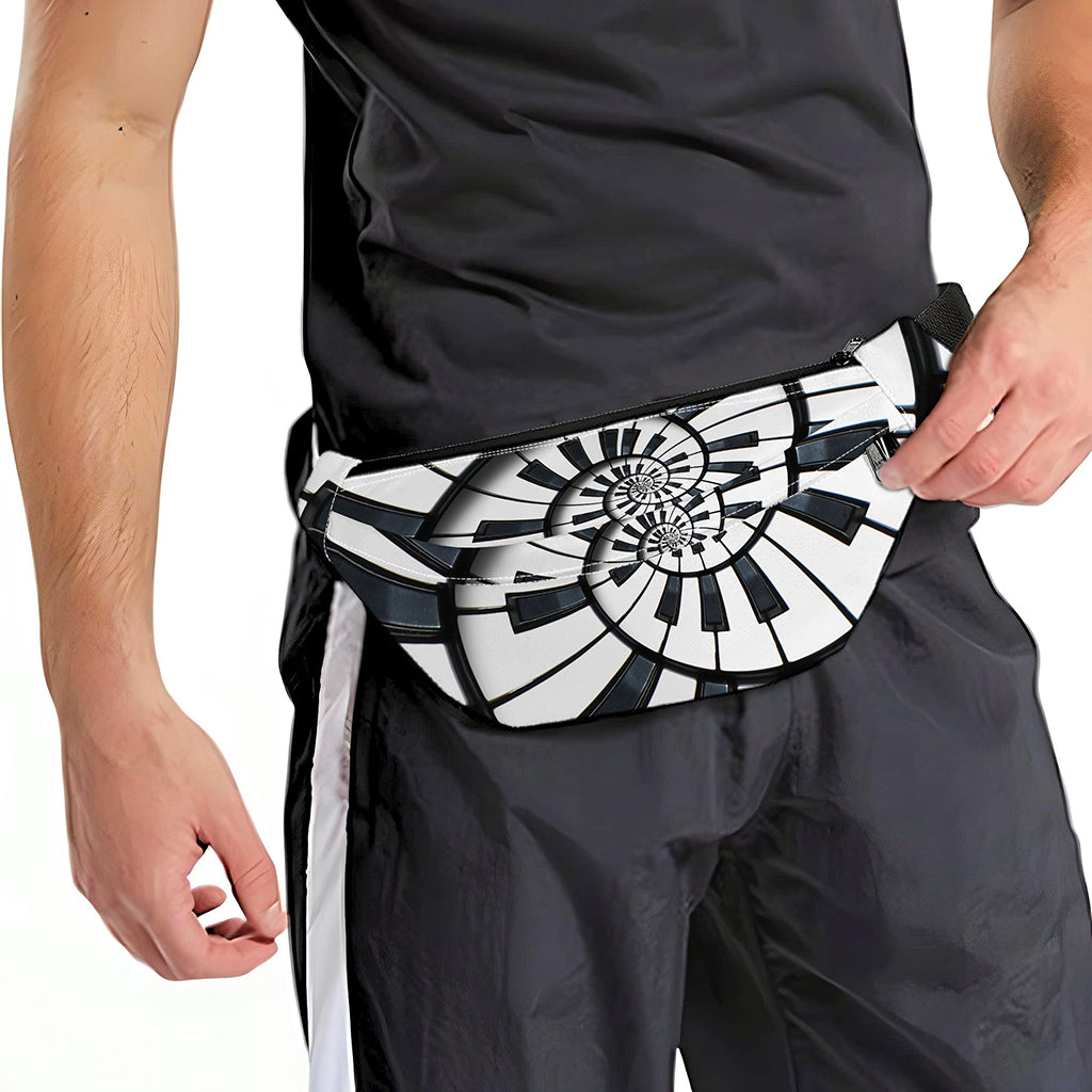 Spiral Piano Keyboard Print Fanny Pack