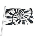 Spiral Piano Keyboard Print Flag