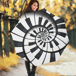 Spiral Piano Keyboard Print Foldable Umbrella