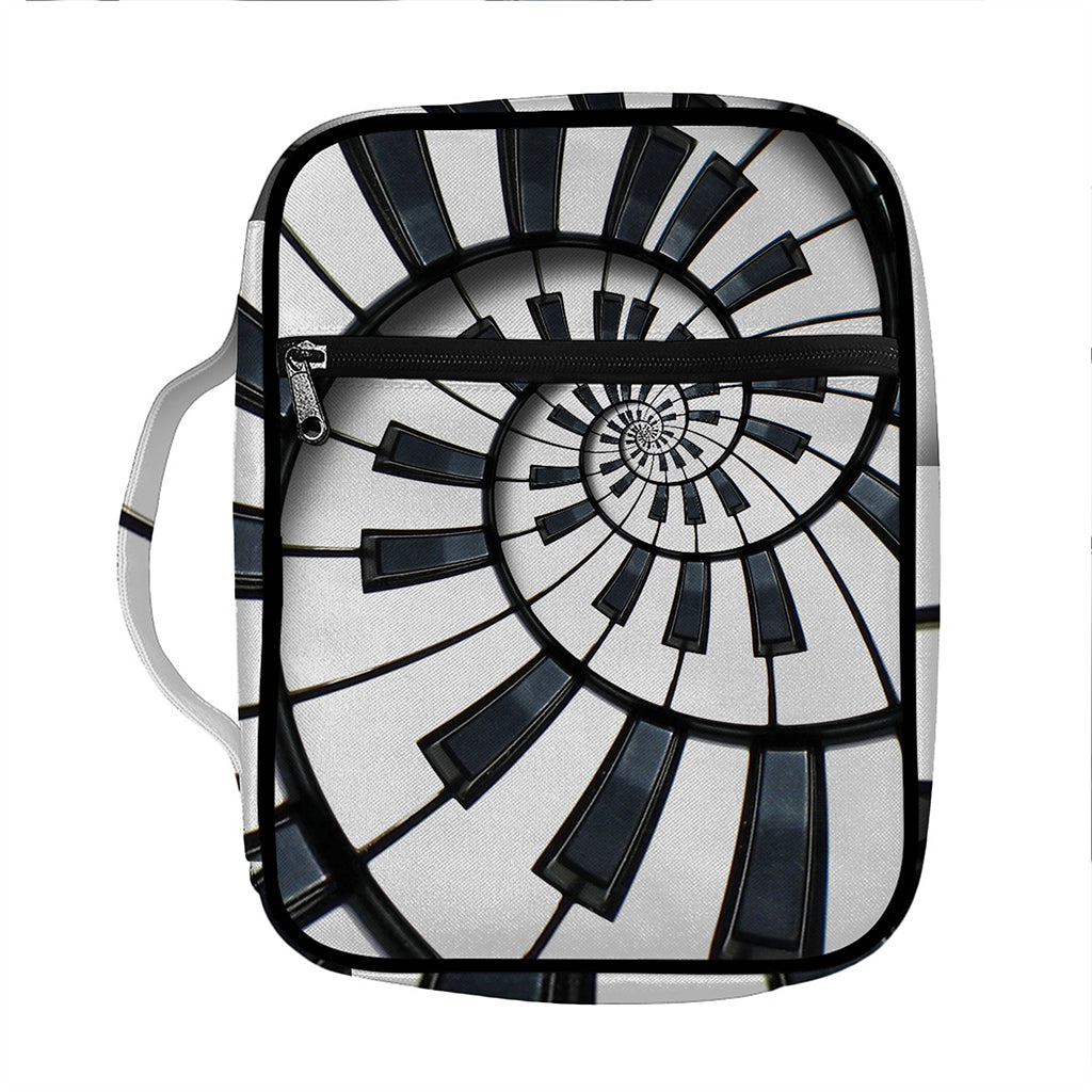 Spiral Piano Keyboard Print Front Pocket Bible Bag