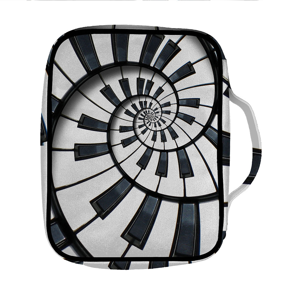 Spiral Piano Keyboard Print Front Pocket Bible Bag