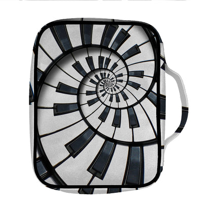 Spiral Piano Keyboard Print Front Pocket Bible Bag