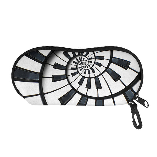 Spiral Piano Keyboard Print Glasses Case