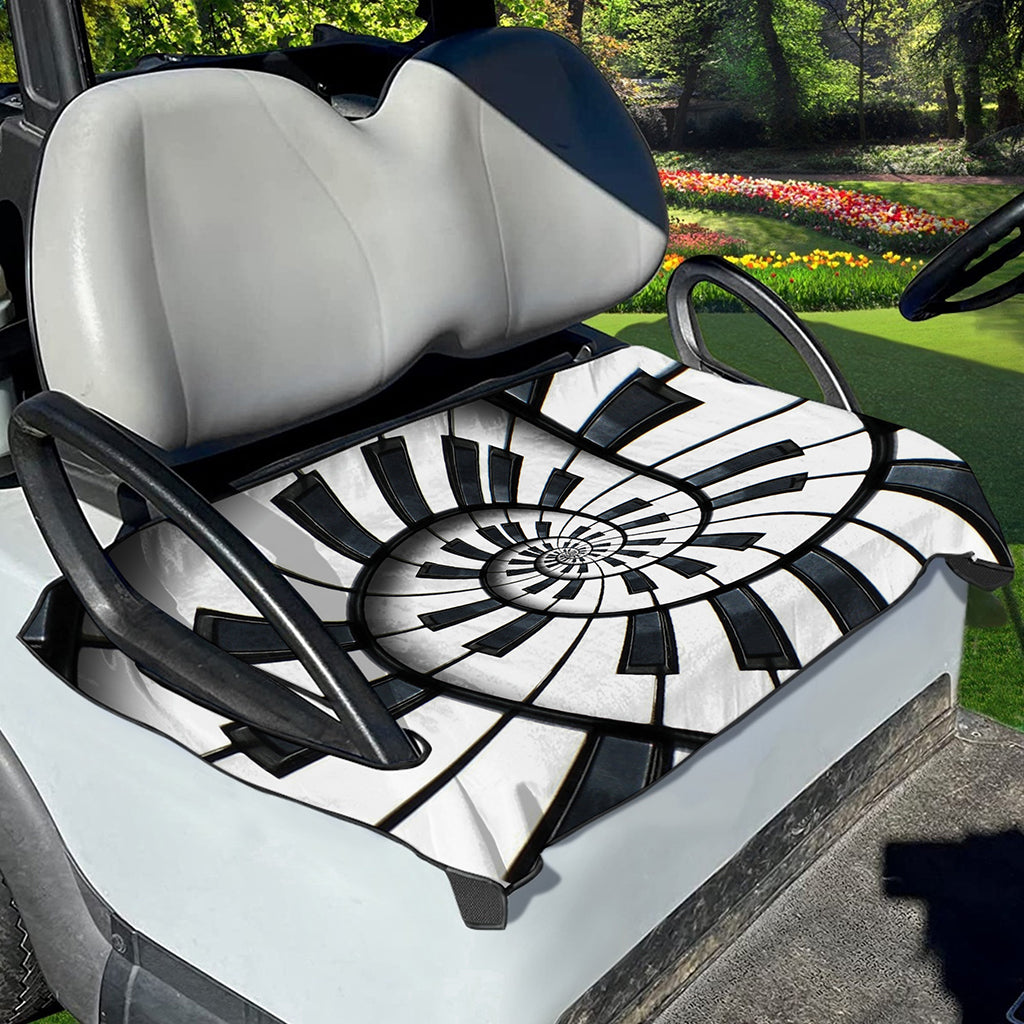 Spiral Piano Keyboard Print Golf Cart Seat Cover