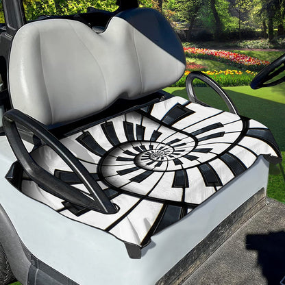 Spiral Piano Keyboard Print Golf Cart Seat Cover