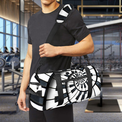 Spiral Piano Keyboard Print Gym Bag