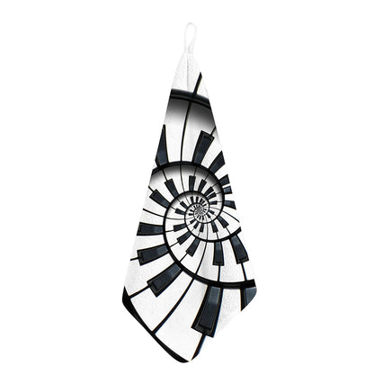 Spiral Piano Keyboard Print Hand Towel