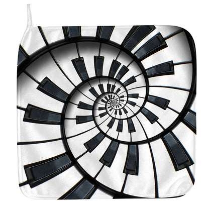 Spiral Piano Keyboard Print Hand Towel
