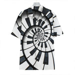 Spiral Piano Keyboard Print Hawaiian Shirt