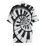 Spiral Piano Keyboard Print Hawaiian Shirt