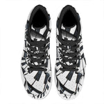 Spiral Piano Keyboard Print High Top Leather Sneakers