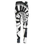 Spiral Piano Keyboard Print High-Waisted Pocket Leggings