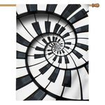 Spiral Piano Keyboard Print House Flag