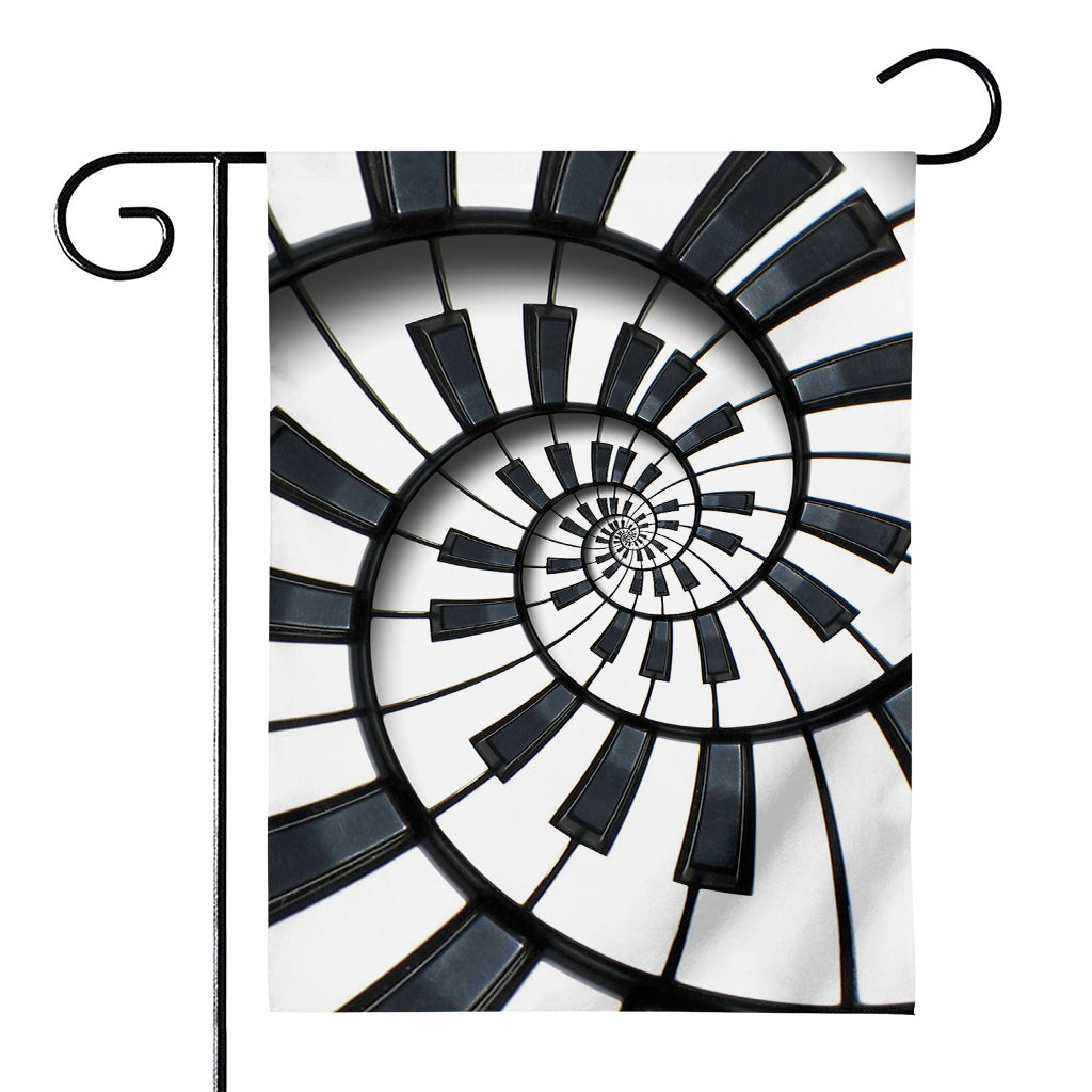 Spiral Piano Keyboard Print House Flag