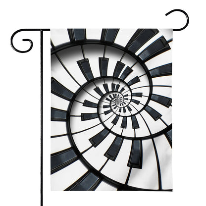 Spiral Piano Keyboard Print House Flag