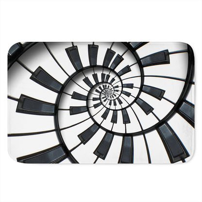 Spiral Piano Keyboard Print Indoor Door Mat
