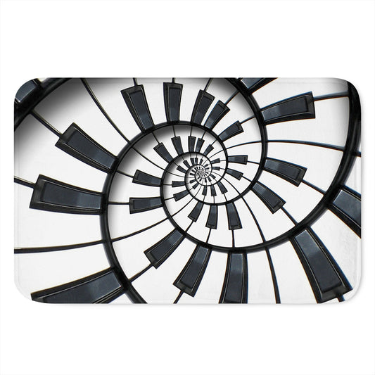 Spiral Piano Keyboard Print Indoor Door Mat