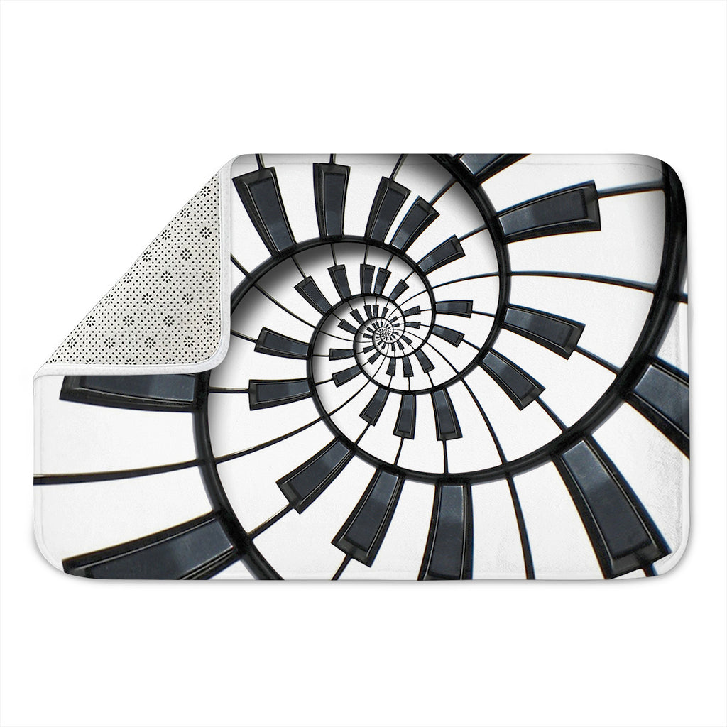 Spiral Piano Keyboard Print Indoor Door Mat