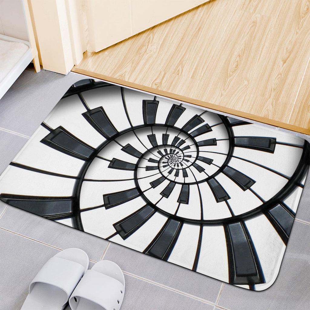 Spiral Piano Keyboard Print Indoor Door Mat
