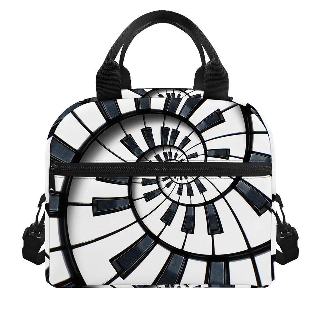 Spiral Piano Keyboard Print Insulated Lunch Bag