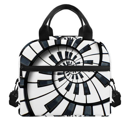 Spiral Piano Keyboard Print Insulated Lunch Bag