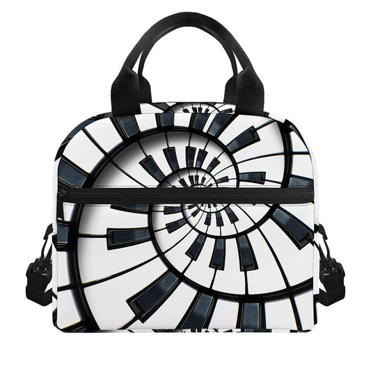 Spiral Piano Keyboard Print Insulated Lunch Bag