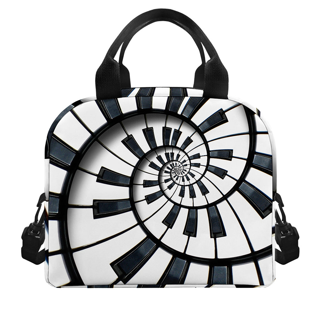 Spiral Piano Keyboard Print Insulated Lunch Bag