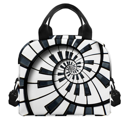 Spiral Piano Keyboard Print Insulated Lunch Bag