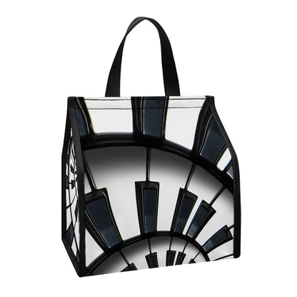 Spiral Piano Keyboard Print Insulated Lunch Tote