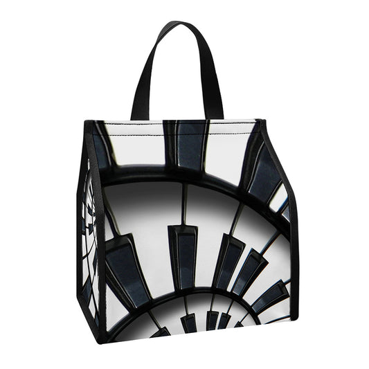 Spiral Piano Keyboard Print Insulated Lunch Tote