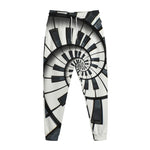 Spiral Piano Keyboard Print Jogger Pants