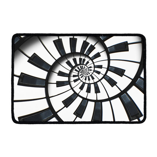 Spiral Piano Keyboard Print Kitchen Mat